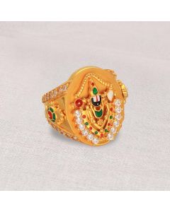 97VM1510 | 22Kt New Model Venkateswara Swamy Gold Ring For Men 97VM1510