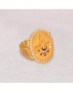 97VM6507 | 22Kt Lord Govinda Gold Ring For Men 97VM6507