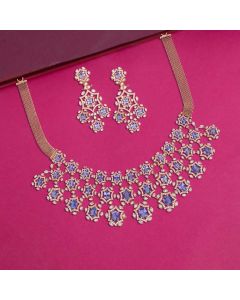 159VG6155-155VH9196 | 18Kt Pleasant Purple Diamond Necklace Set 159VG6155