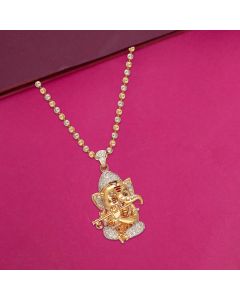 190VG2400-166VG7181 | 18Kt Bal Ganesh Diamond Pendant With Italian Chain 166VG7181