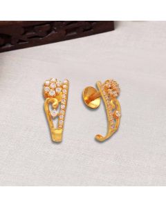 81VH3057 | 22Kt J Type Gold Earrings With CZ Stones 81VH3057