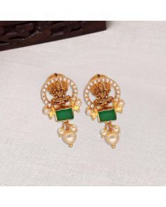 74VL2285 | 22Kt Lakshmi Devi Design Gold Hangings 74VL2285