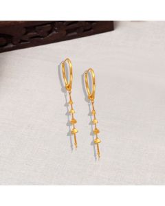 78VW6606 | 22Kt Plain Gold Bengali Style Hanging Earrings 78VW6606