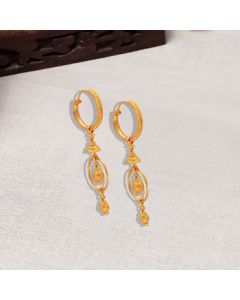 78VW6602 | 22Kt Gold Simple Bengali Hoop Earrings 78VW6602