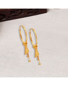 78MP9179 | 22Kt Gold Bengali Hoop Dangle Earrings 78MP9179