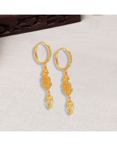 78VY2691 | 22Kt Gold Traditional Bengali Hoop Earrings 78VY2691