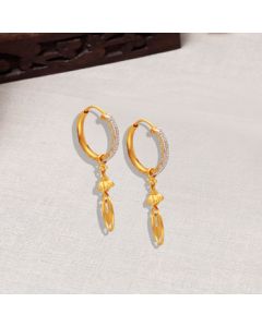 78JX8154 | 22Kt Gold Party Wear Bengali Hoop Earrings 78JX8154