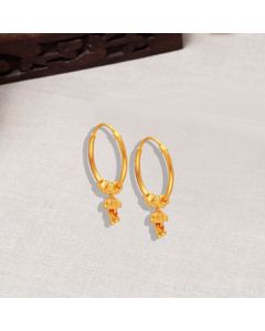 78VX9112 | 22Kt Pretty Plain Gold Bengali Hoop Earrings 78VX9112