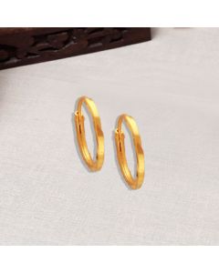 78VY1204 | 22Kt Plain Gold Bengali Hoop Earrings For Daily Use 78VY1204
