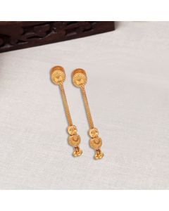 78VY3595 | 22Kt Plain Gold Ball Drop Earrings 78VY3595