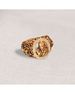 610VA94 | 22Kt Antique Gold Sai Baba Ring 610VA94