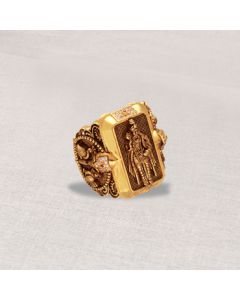 610VA91 | 22Kt Lord Murugan Antique Gold Ring 610VA91