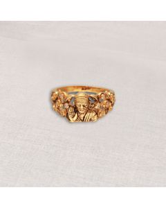 610VA90 | 22Kt Sacred Sai Baba Antique Gold Ring 610VA90
