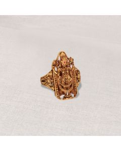 610VA89 | 22Kt Tirupati Balaji Antique Gold Ring 610VA89