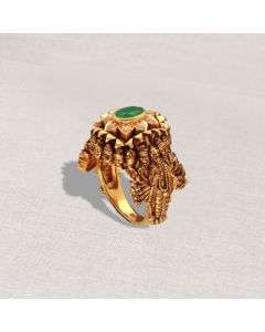 610VA84 | 22Kt Vishnu Vishwaroopam Design Antique Gold Ring 610VA84