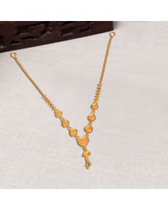 9VL219 | 22Kt Plain Gold Heart Necklace For Girls 9VL219