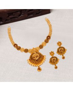 9VL433-105VG8547 | 22Kt Designer Gold Necklace Set For Wedding 9VL433