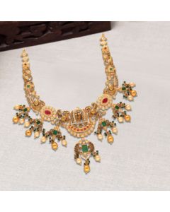 110VG7610 | 22Kt Mesmerizing Ram Parivar Gold Necklace 110VG7610