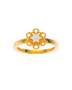 483A1110 | 14Kt Flower Design Diamond Ring 483A1110