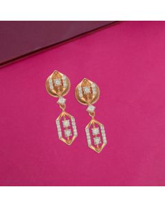 155VH9965 | 18Kt Hexagon Diamond Earrings 155VH9965