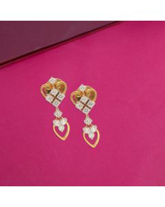 155VH9995 | 18Kt Sleek Diamond Drop Earrings 155VH9995