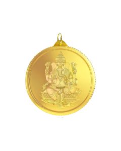 VJGRP001 | Vaibhav Jewellers 1.15 Gm Round Ganesh 24K(999) Yellow Gold Pendant