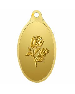 VJROP002 | Vaibhav Jewellers 2.15 Gm Oval Rose 24K (999) Yellow Gold Pendant