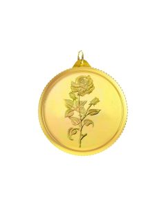 VJRRP001 | Vaibhav Jewellers 1.15 Gm Round Rose 24K (999) Yellow Gold Pendant