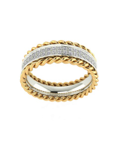 483VA304 | Vaibhav Jewellers 14K Gold Silver Diamond Ring 483VA304
