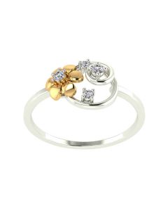 483VA301 | Vaibhav Jewellers 14K Gold Silver Diamond Ring 483VA301