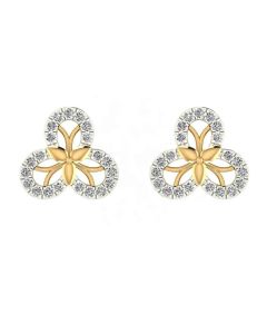 485VA472 | Vaibhav Jewellers 14K Gold Silver Diamond Studs 485VA472