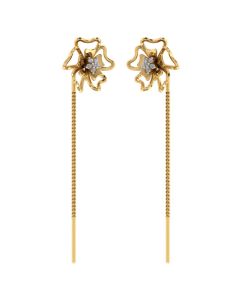 485DA409 | Vaibhav Jewellers 14K Gold Floral Suidhaga Earrings 485DA409