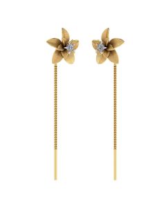 485DA410 | Vaibhav Jewellers 14K Gold Floral Suidhaga Earrings 485DA410