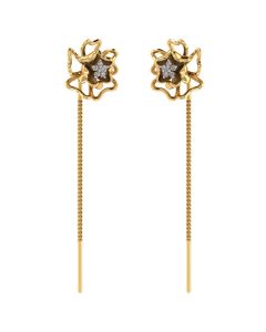 485DA412 | Vaibhav Jewellers 14K Gold Floral Suidhaga Earrings 485DA412