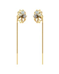 485DA413 | Vaibhav Jewellers 14K Gold Floral Suidhaga Earrings 485DA413