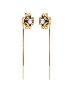 485DA415 | Vaibhav Jewellers 14K Gold Floral Suidhaga Earrings 485DA415
