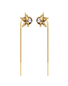 485DA416 | Vaibhav Jewellers 14K Gold Floral Suidhaga Earrings 485DA416