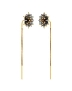 485DA419 | Vaibhav Jewellers 14K Gold Floral Suidhaga Earrings 485DA419