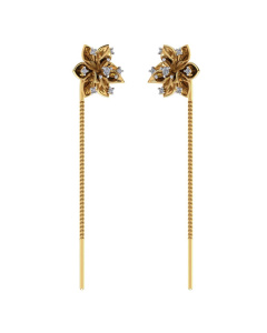 485DA426 | Vaibhav Jewellers 14K Gold Floral Suidhaga Earrings 485DA426