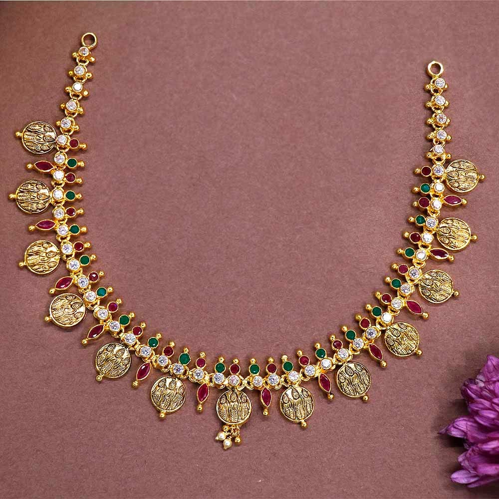 Vaibhav Jewellers 22K Semi Precious Ramdarbar Necklace 10VG6047_2