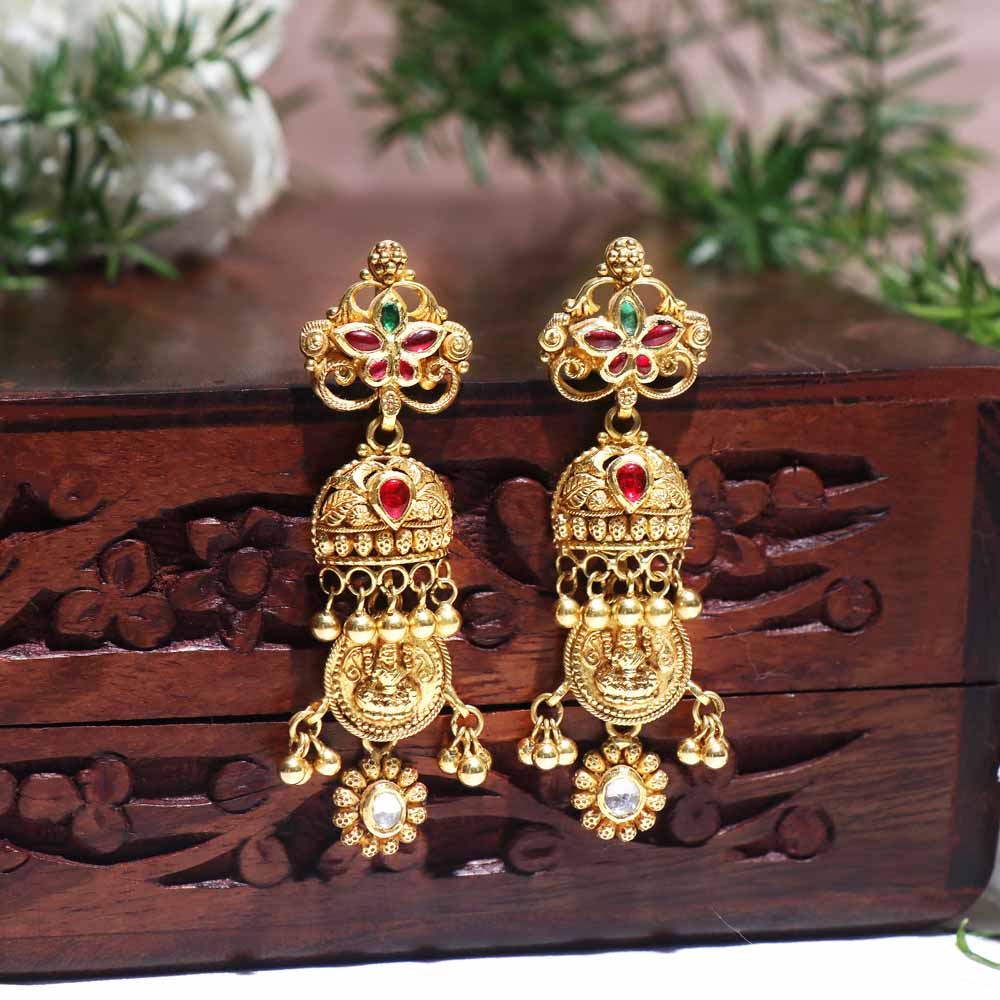 Buy Super Brass High Gold Plated Premium Quality Antique Rajwadi Necklace  Set with Earrings Online From Surat Wholesale Shop.