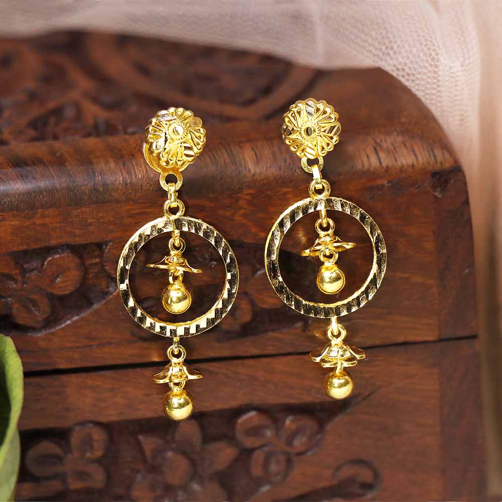 Vaibhav Jewellers 22K Plain Gold Kerala Fancy Hangings 78VU4758_2