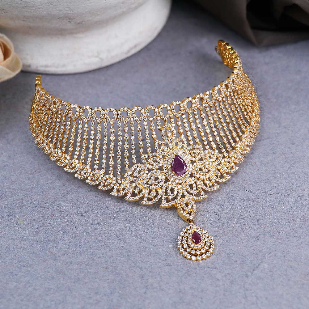 Buy Vaibhav Jewellers 22K Gold Signity Choker 5VG7971 Online from ...