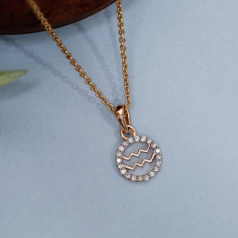 Rose Gold Aquarius Necklace | Classy Women Collection