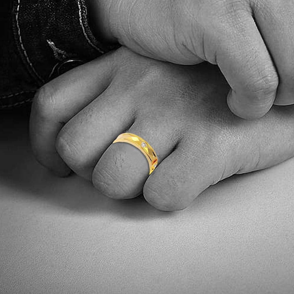 Solid 18k Yellow Gold 7mm Milgrain Edge Wedding Band Ring Mens Heavy Thick  Classic Plain Traditional - Size 20 | Amazon.com