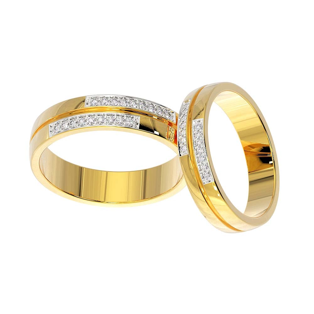 Buy atjewels Elegant Couple Ring in 14K Yellow Gold Plated on 925 Sterling  Silver White Zirconia at Amazon.in