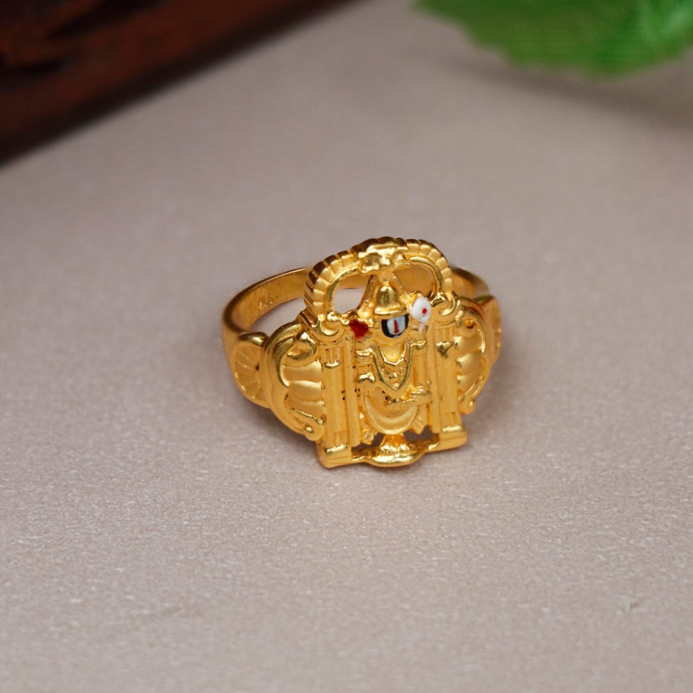 22K Gold 'Balaji' Ring For Men with Cz & Color Stones - 235-GR4863 in 8.850  Grams