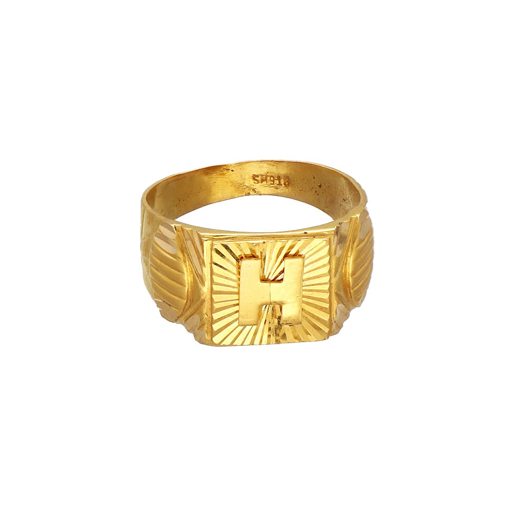 Alphabet K 22KT Gold Ring for Men