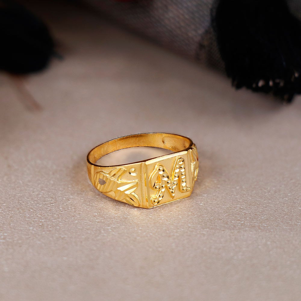 Buy Toniq Gold M Initial Ring For Women Online