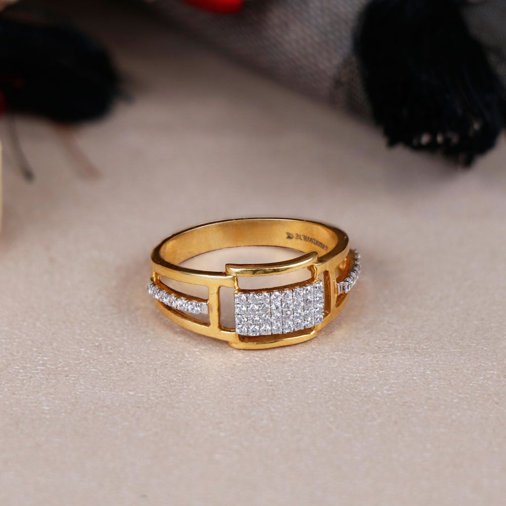Mod Netted Two-Tone 22k Gold Ring – Andaaz Jewelers
